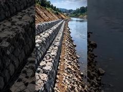 রিয়েল-ওয়ার্ল্ড গ্যাবিয়ন ওয়াল নির্মাণ | ট্রিপল-টুইস্ট হেক্সাগোনাল গ্যাবিয়ন মেশ প্রজেক্ট